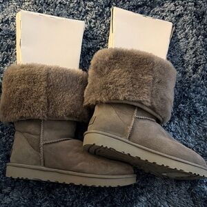 UGG Tan Fur-Lined Winter Boots